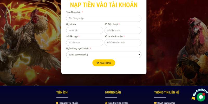 Nạp tiền SV388 - Hướng dẫn chi tiết để tham gia cá cược và đá gà trực tuyến an toàn, nhanh chóng
